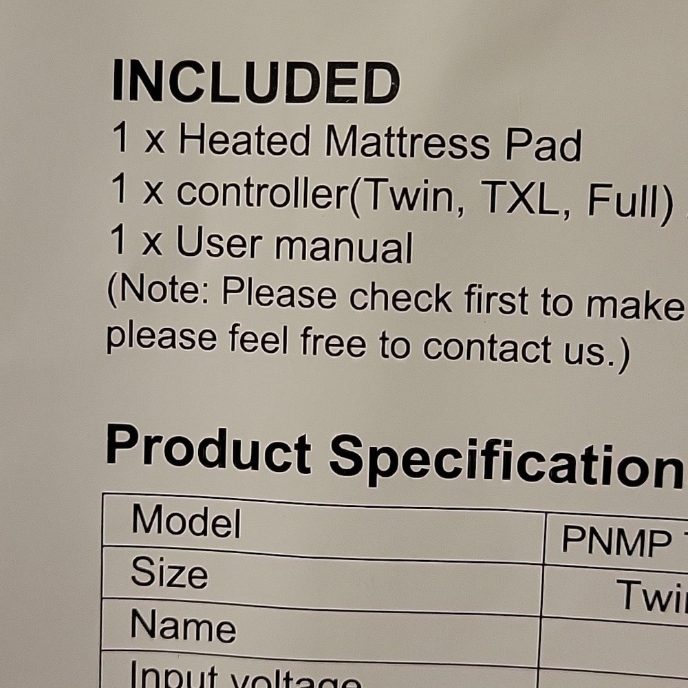 Heated White Quilted Mattress Pad with Controller New - Picture 12 of 15